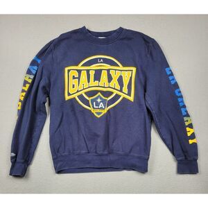 Mitchell & Ness Navy and Yellow LA Galaxy Crew Neck Sweater